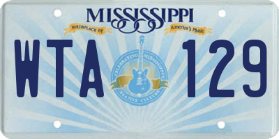MS license plate WTA129
