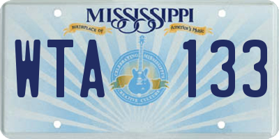 MS license plate WTA133