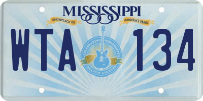 MS license plate WTA134