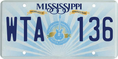 MS license plate WTA136