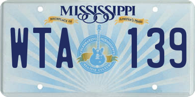 MS license plate WTA139
