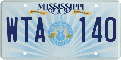 MS license plate WTA140