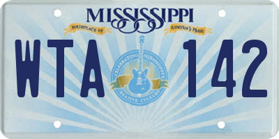 MS license plate WTA142