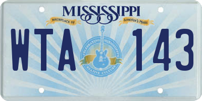 MS license plate WTA143