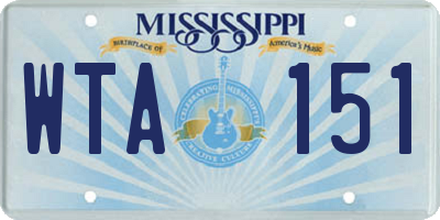 MS license plate WTA151