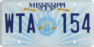 MS license plate WTA154