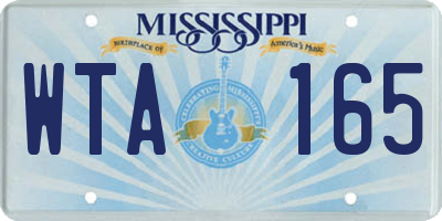 MS license plate WTA165