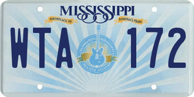 MS license plate WTA172