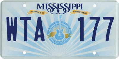 MS license plate WTA177