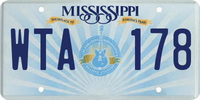 MS license plate WTA178