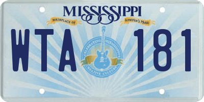 MS license plate WTA181