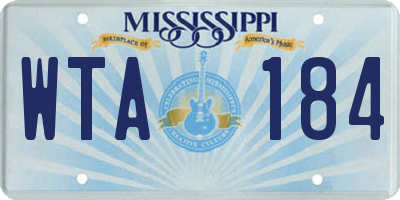 MS license plate WTA184