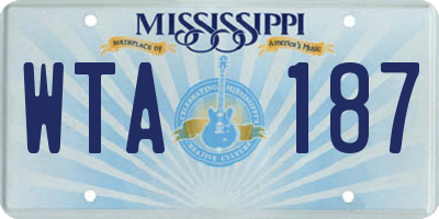 MS license plate WTA187