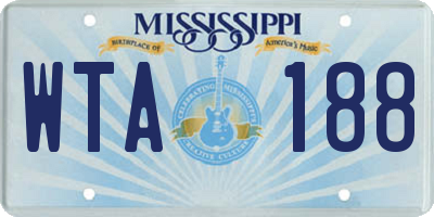 MS license plate WTA188