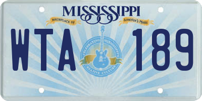 MS license plate WTA189
