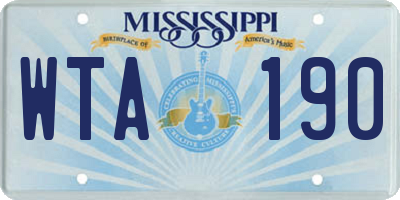 MS license plate WTA190