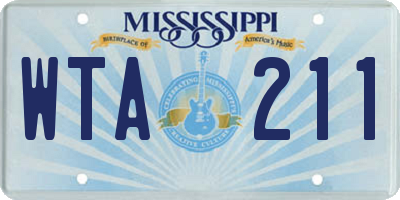 MS license plate WTA211
