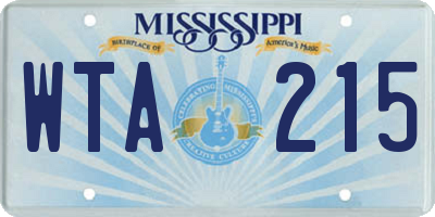 MS license plate WTA215