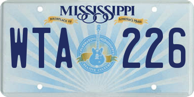 MS license plate WTA226