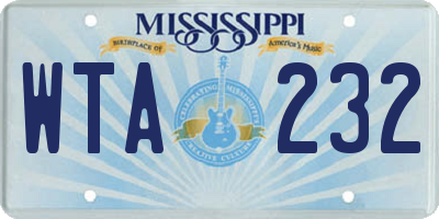 MS license plate WTA232