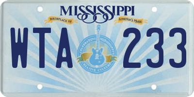MS license plate WTA233