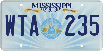 MS license plate WTA235