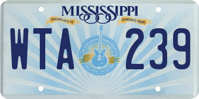 MS license plate WTA239