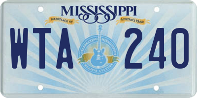MS license plate WTA240