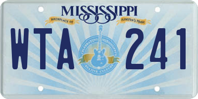 MS license plate WTA241