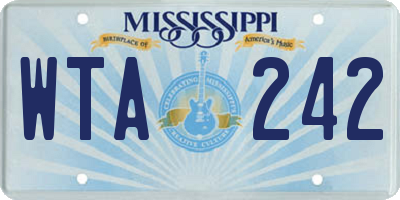 MS license plate WTA242