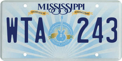 MS license plate WTA243