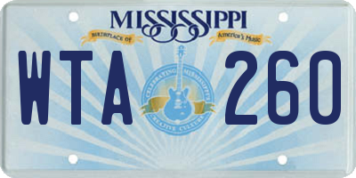 MS license plate WTA260