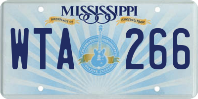 MS license plate WTA266
