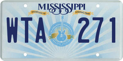 MS license plate WTA271