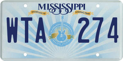 MS license plate WTA274