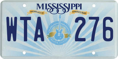 MS license plate WTA276