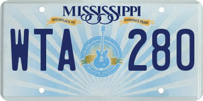 MS license plate WTA280