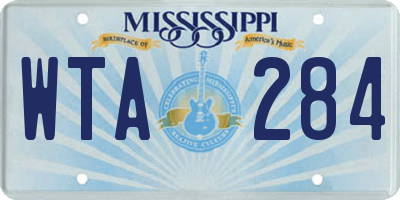 MS license plate WTA284