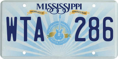 MS license plate WTA286