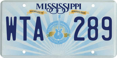 MS license plate WTA289