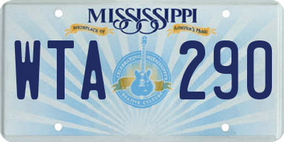 MS license plate WTA290