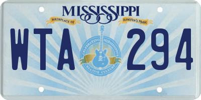 MS license plate WTA294