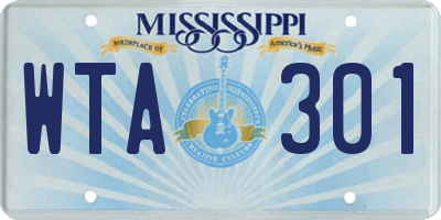 MS license plate WTA301