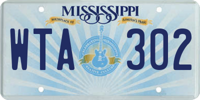 MS license plate WTA302