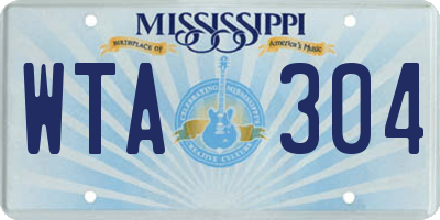 MS license plate WTA304
