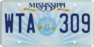 MS license plate WTA309
