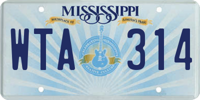 MS license plate WTA314