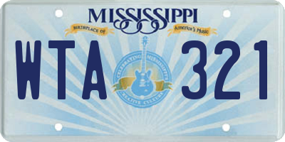 MS license plate WTA321