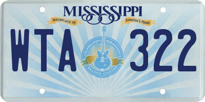 MS license plate WTA322