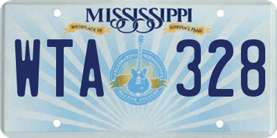 MS license plate WTA328